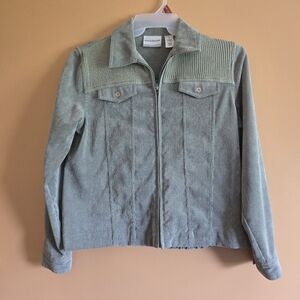 alfred dunner Sage Green Corduroy Jacket, 8P (PTP=18")